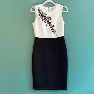 Calvin Klein Black & White Sleeveless Dress (size 4)